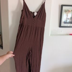 Brown Sleeveless Jumpsuit